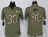 Women Nike Steelers 90 T.J. Watt Olive Camo Salute To Service Limited Jersey,baseball caps,new era cap wholesale,wholesale hats